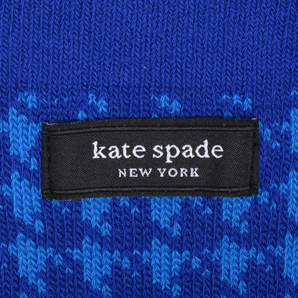 NWT Kate Spade 2 Pair Houndstooth Blue Socks